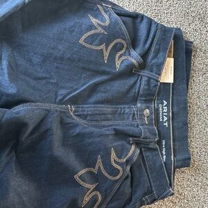 Ariat Dark Blue Denim Jeans with Tan Stitching